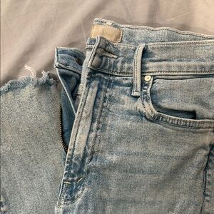MOTHER Light Blue Ankle & Cropped Jeans
